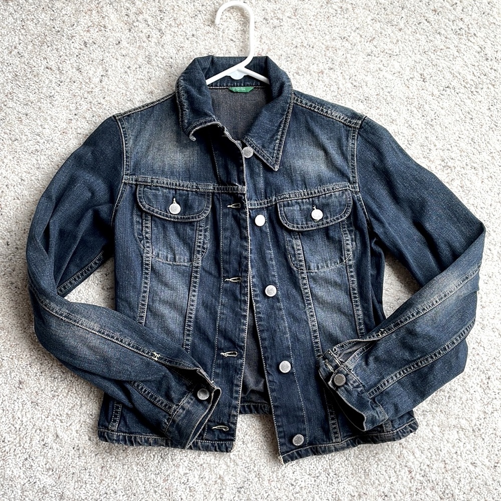 BENETTON Denim Jean Jacket sz S